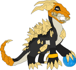 Black &amp; Orange Skeletal Gem